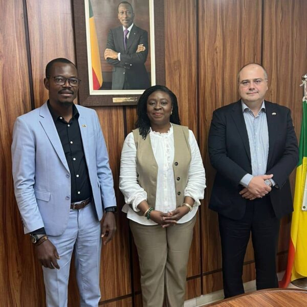 Meeting of Mr. Tourikis in the Beninese Chamber of Commerce and Industry with the Vice President Ms. Christiane Codjo Tossou as well as the Honorable Honorary Consul of Israel in Benin Dr. Franck Agbede.