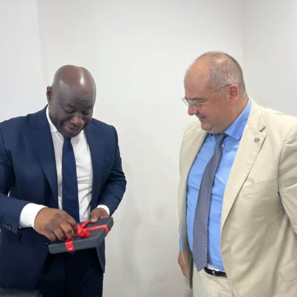 Meeting of Mr. Tourikis in the ADPME ( small & medium sized business development agency ) with  Mr. Gangbes Laurent Managing Director of ADPME.