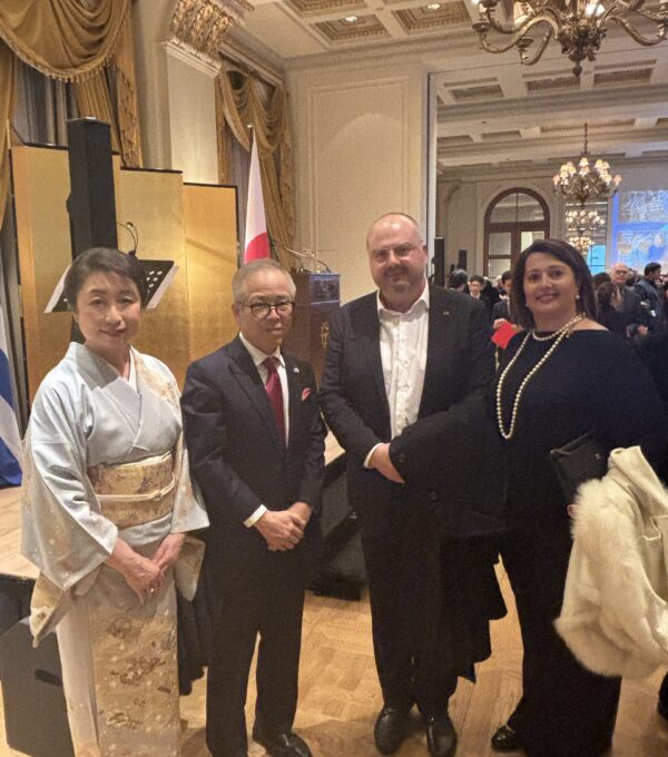 Attending the birthday celebration reception of H.M. Emperor of Japan with H.E. Ambassador of Japan Koichi ITO